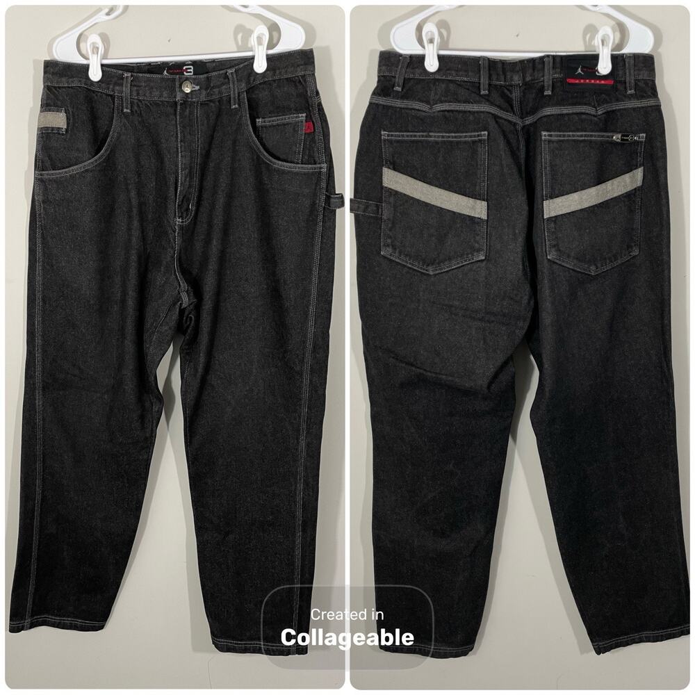 Vintage Air Jordan #23 Baggy Denim Jeans Mens 34x34 Jumpman Y2K Streetwear Rare